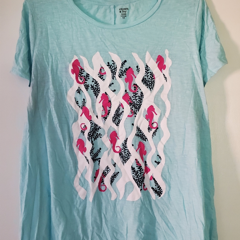 Crown and ivy seahorse shirt